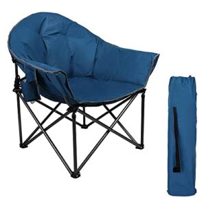 Campingstuhl Moon Chair XXL in Dunkelblau, einsetzbarer Klappstuhl für Outdoor-Aktivitäten bis 150kg