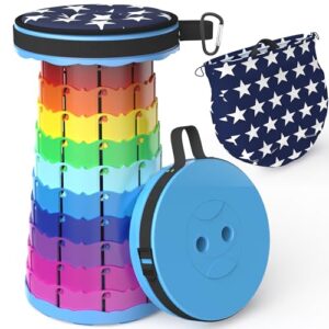 Teleskohocker mit Kissen, leicht und tragbar, perfekt für Outdoor-Aktivitäten wie Camping, Angeln oder Wandern sowie Indoor-Anwendungen im Wohnzimmer, Schlafzimmer oder Bad