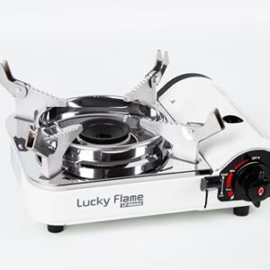 Kompakter Gaskocher Lucky Flame LF-90mini für Butan-Gas-Kartuschen mit MSF-1A Standard, leistungsfähig und ideal für kleine Räume oder Reisen