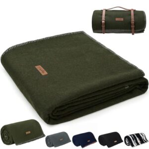 Molithe-Decke aus 100% Wolle, warm und dick, ideal für Camping, Outdoor-Aktivitäten, Sportveranstaltungen und Survival-Kits