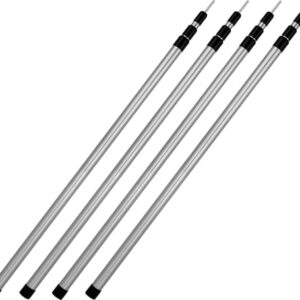 Teleskopstangen aus 6061 Aluminium für Zelte und Tarps, stufenlos höhenverstellbar, Farbe: Medium, Stückzahl: 4