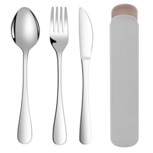 Camping-Unterstützung für jeden Anlass - 3 Stück Edelstahl Reisebesteck Set mit Löffel, Messer und Gabel