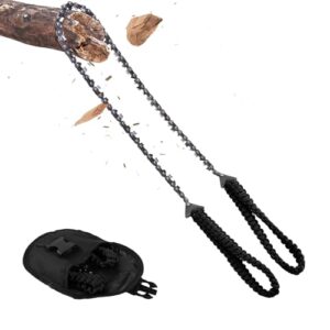 Multifunktionale Handkettensäge mit Paracord-Griff aus wärmebehandeltem Carbonstahl, ideal für Camping, Garten, Notruf und Outdoor-Abenteuer