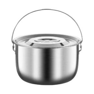 SiaBiced Edelstahl Kochtopf für Camping mit Deckel und Handgriff für Küche und Veranstaltungen, 4.0l - ein vielseitiger und praktischer Topf aus Edelstahl für die Zubereitung von Mahlzeiten bei Camping-Abenteuern oder im Alltag