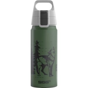 Sigg Alu Trinkflasche Kinder, WMB ONE Brave Wolf, für Kohlensäurehaltige Getränke geeignet, auslaufsicher, federleicht, BPA-frei, klimaneutral zertifiziert