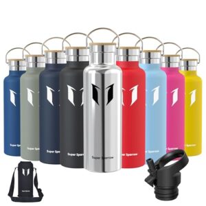 Edelstahl Wasserflasche 750ml, Isolier Flasche mit Perfekter Thermosflasche für Laufen, Fitness, Yoga, im Freien und Camping - BPA frei