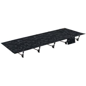 TOMOUNT Feldbett Ultraleichtes 190x70cm Camp Klappbett aus Aluminium, Kompaktes Campingliege einfach zu Bauen, belastbare Campingbett für Zelten, Outdoor Wanderung, Reisen, Strand - Tarnschwarz