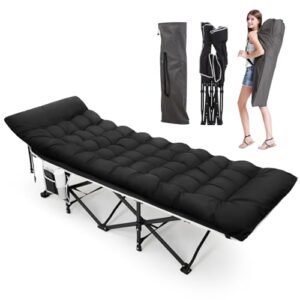 Camping-Bett für Erwachsene mit Matte und Robustem Topper 2400D Oxfordgewebe, Faltbar für Camping, Garten oder Outdoor-Aktivitäten
