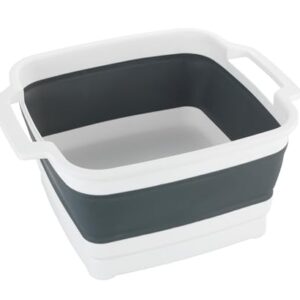 Abwaschschüssel für unterwegs, WENKO Spülschüssel Sira, faltbar und praktisch für den Abwasch von Geschirr und Besteck