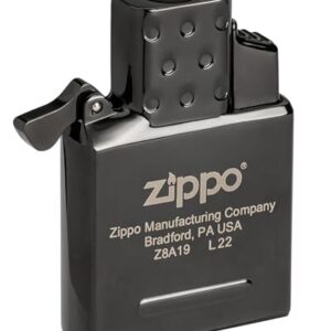 Zippo Gaseinsatz in Schwarz mit Single Flame Insert und blauer Jetflamme - Nachfüllbar mit Butangas