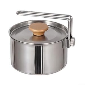 ZWEquipint Outdoor-Camping-Wasserkochtopf, 1 Liter, Edelstahl, tragbar, multifunktionales Kochgeschirr für Reisen, Wandern, Picknick und Abenteuer