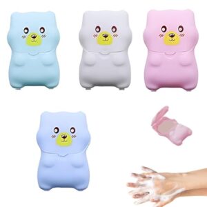 200 Blatt Papierseifenblätter in vier Farben, aus biologisch abbaubaren Bestandteilen gefertigt, für unterwegs, Reisen, Camp Outdoor, Geschenk für Kinder, Händewaschen im Freien, Schutz der Gesundheit