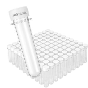 BURI 100x Petlinge mit weißem Deckel, Geocaching Behälter für Outdoor und Basteln, transparent, wasserdicht, stapelbar