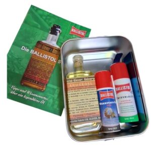 Ballistol Nostalgieflasche - Öl-Geschenkset in Edelstahl-Brotdose, Geschenkartikel für Handwerker und Outdoor-Fans