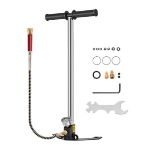 Hochleistung und Zuverlässigkeit - Dreistufige Hochdruckluftpumpe 4500psi von BestEquip mit Edelstahl-Gehäuse, 4500 psi Druck, Öl-Wasser-Abscheider und zusammenklappbares Design