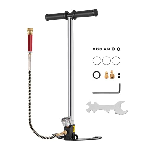 Hochleistung und Zuverlässigkeit - Dreistufige Hochdruckluftpumpe 4500psi von BestEquip mit Edelstahl-Gehäuse, 4500 psi Druck, Öl-Wasser-Abscheider und zusammenklappbares Design