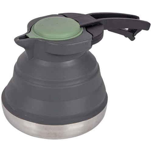 Faltbarer Wasserkocher aus Silikon und Edelstahl, ideal für Camping-, Caravan- oder Wohnmobil-Besitzer sowie für die Küche. Praktische Größe und wärmebeständig.