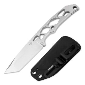 BÖKER PLUS Superlight Tanto Messer mit Kydex-Scheide und Gürtel-Clip, 7,3 cm D2 Tanto-Klinge, Fixed Ganzstahl Outdoor-Messer