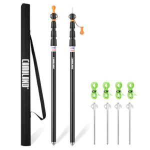 Aluminium Zeltstangen für Tarps, leicht und tragbar Teleskop Planen-Stangen für Camping, Wandern, Hängematte usw.