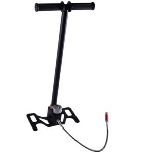 Druckluftpumpe Handpumpe, Dreistufige Hochdruckpumpe 4500psi/30MPa, Fußpumpe für Luftgewehre, Tauchflaschen, Paintball, Reifenball mit zusammenklappbarem Pedal