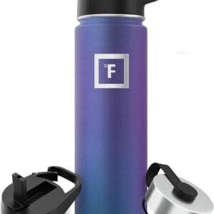 Edelstahl Trinkflasche mit Strohhalm - 650/950/1200/1800 ml - Kohlensäure geeignet, auslaufsicher, doppelwandig isoliert, thermosflasche BPA-frei für Wasserflasche Sport Gym Fitness Reisen Kinder