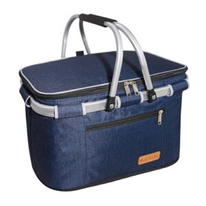 Einkaufskorb Kühltasche mit Isolierung und zwei Griffen, ideal für Reisen, Picknicks und Einkaufen