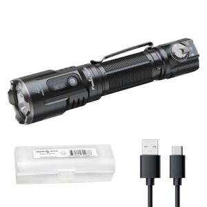 Taktische Taschenlampe mit 3600 Lumen, UV-, rot und blinkendes Licht, wasserdicht und mit Lumentac-Organizer