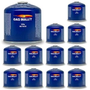 Gaskartusche 500g für Camping und Grillen, Gas Bullet, Ventilkartusche EN417
