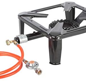 Gasbrenner für Camping und Outdoor - Gaskocher mit Hocker und Kochstelle - perfekt für Picknick, Gartenpartys, Familientreffen oder Camping