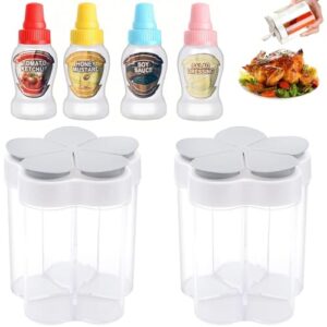 Kompaktes Camping-Set mit 2 Gewürzbehältern und 4 kleinen Streuern für Outdoor-Abenteuer, praktische Aufbewahrung und Organisation von Gewürzen bei Reisen und Picknicks