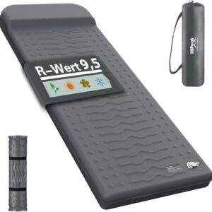 HiiPeak Isomatte R-Wert 9,5: Campingmatratze aus Schaumstoff mit Kissen, Isolierte Luftmatratze für Winter und Sommer