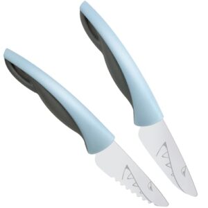 Zweiteiliges Küchenmesser-Set für Kinder, Edelstahl, Sicherheit und Praktikabilität, perfekt als Geschenk für Weihnachten oder Geburtstag