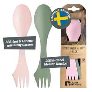 Das Light My Fire Spork Original ist ein 3-in-1 Campingbesteck mit Löffel, Gabel und Messer Funktionen. BPA-frei und bio-basierter Kunststoff.