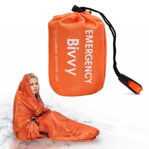 SilverChry Notfall Schlafsack, Überleben Schlafsack, Thermodecke Outdoor, Biwaksack, Notfallschutzhülle, ultraleichter, warmer und kaltebeständiger Schlafsack für Outdoor-Aktivitäten