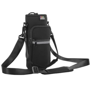 Praktische Tragetasche für Wasserflasche, verstellbarer Schultergriff, zwei große Taschen und Neopren-Schutz für Outdoor-Aktivitäten wie Wandern und Reisen