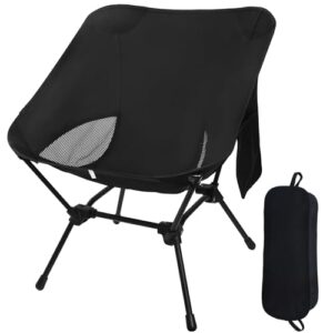 Campingstuhl, Faltbar, Ultraleicht, Verstellbare Höhe, Mit Seitentaschen für Outdoor-Aktivitäten wie Picknick, Angeln, Garten, Wandern und Sport