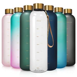 Trinkflasche mit Zeitmarkierung, 1L oder 800ml Wasserflasche, BPA-frei und sicherer Schutz vor Auslaufen.