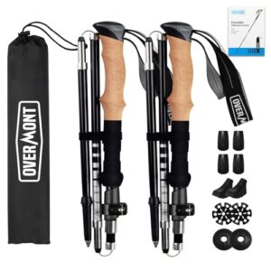 Faltbare und verstellbare Wanderstöcke aus Carbon Ultraleicht für Trekking, Nordic Walking und All-Terrain-Bereich mit Stoßdämpfung und komfortablen Griffen.