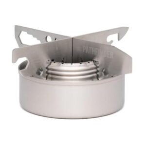 Umfassendes Multi-Tool-Paket von The Pathfinder School mit Alkoholkocher und Herdständer