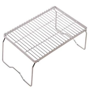 Klappbarer Camping Grill, Outdoor Grillrost, Edelstahl Camfire Grillgitter für Picknick, Wandern, Camping, Outdoor BBQ Hinterhöfe Überleben
