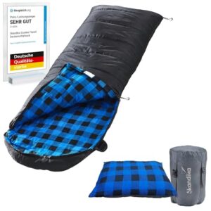 Skandika Dundee Decken-Schlafsack, Luxus-Qualität, Baumwolle/Flanell Innenfutter, bis -20°C, 220x80 cm, koppelbar