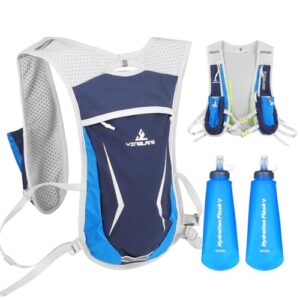 Trinkweste zum Laufen, Leichter Laufweste-Rucksack mit 2 * 500ml Softflaschen für Radfahren, Klettern und Wandern für Herren und Damen