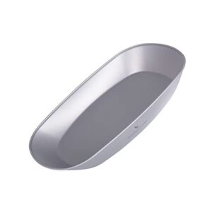 Ultraleichter Teller aus Metall für Camping und Outdoor-Aktivitäten, Titan-Teller in Grau, Quadratischer Teller mit Tragetasche