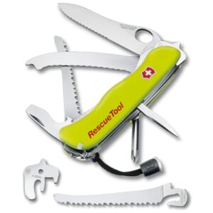 Schweizer Taschenmesser mit 13 Funktionen, Rescue Tool von Victorinox, Rettungsmesser für Feuerwehr und Notfälle