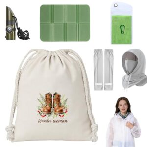 Umfassendes Wanderset mit 7-in-1 Kompass, Regenponcho und Sitzkissen - Idealer Geschenk für Frauen zum Wandern und Outdoor-Aktivitäten