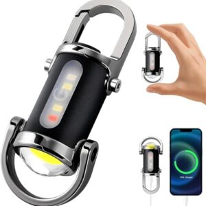 Superhelle LED Taschenlampe, Schlüsselanhänger mit SOS-Signal und 7 Helligkeitsstufen, Wasserdicht und aufladbar