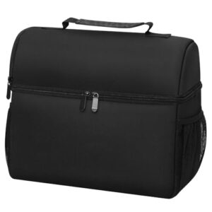 Wasserabweisende Camping-Aufbewahrungstasche mit gepolsterter Innenbeleuchtung und Griff, ideal für Outdoor-Grillen, Kochen und Essentielle in Schwarz