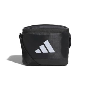 Schwarzer Adidas Unisex Essentials Kühler Beutel mit Adidas Logo auf weißem Hintergrund