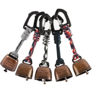 Anti Bär Glocken, Set aus 5 metallenen Glocken für Sicherheit und Warnung bei Wandern, Camping und Outdoor-Aktivitäten