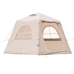 Aufblasbares Campingzelt mit Handpumpe, Einfacher Aufbau, Wasserdicht und Winddichtes Outdoor Aufblasbares Zelt für 2-4 Personen